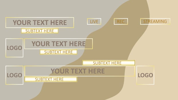 Illustration vector graphics of Lower Third Rectangle Line Yellow 3D