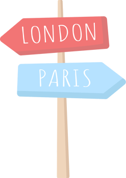red and blue travel sign element png