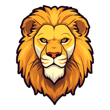 Lion Head Logo mascot wildlife animal illustration, . png