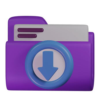 Download file 3d render cute icon illustration folder file format png