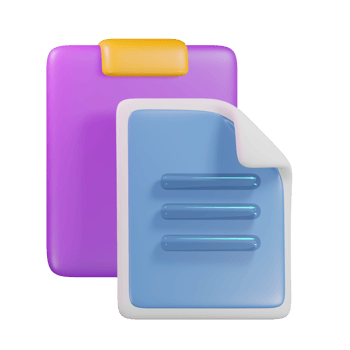 Paste file 3d render cute icon illustration folder file format png