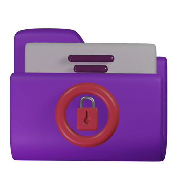 Lock file 3d render cute icon illustration folder file format png