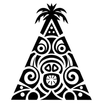 Polynesian elements, icon, glyph, vector, isolate, silhouette, totem, tattoo vector