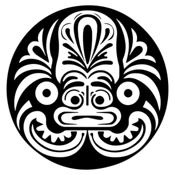 Polynesian elements, icon, glyph, vector, isolate, silhouette, totem, tattoo vector