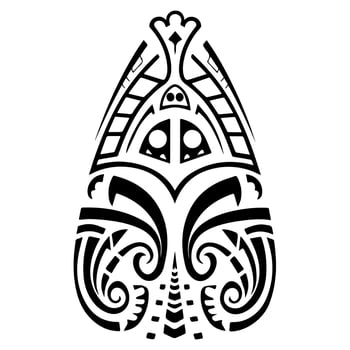 Polynesian elements, icon, glyph, vector, isolate, silhouette, totem, tattoo vector