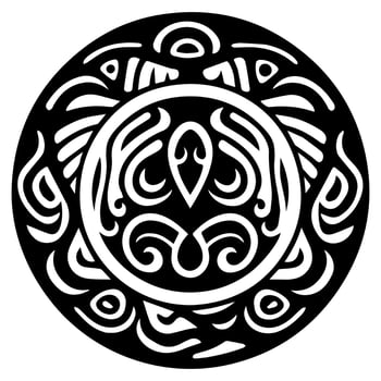 Polynesian elements, icon, glyph, vector, isolate, silhouette, totem, tattoo vector
