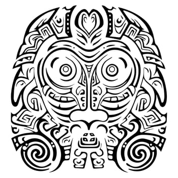 Polynesian elements, icon, glyph, vector, isolate, silhouette, totem, tattoo vector