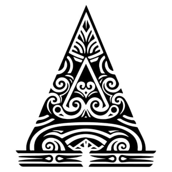 Polynesian elements, icon, glyph, vector, isolate, silhouette, totem, tattoo vector