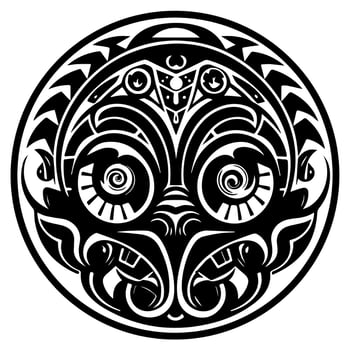 Polynesian elements, icon, glyph, vector, isolate, silhouette, totem, tattoo vector