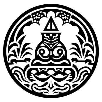 Polynesian elements, icon, glyph, vector, isolate, silhouette, totem, tattoo vector