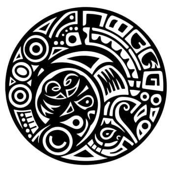 Polynesian elements, icon, glyph, vector, isolate, silhouette, totem, tattoo vector