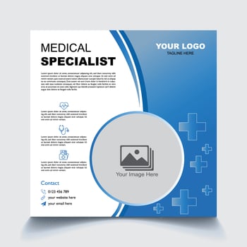 Hospital healthcare service poster design for digital marketing vector