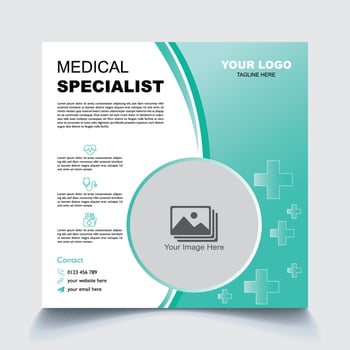 Hospital healthcare service poster design for digital marketing vector