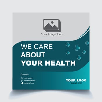 Hospital healthcare service poster design for digital marketing vector