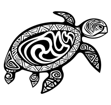 set of Polynesian elements, icon, glyph, vector, isolate, silhouette, totem, tattoo vector