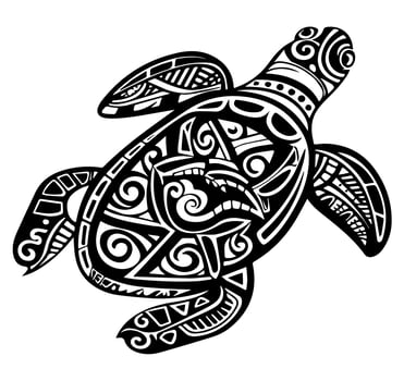 set of Polynesian elements, icon, glyph, vector, isolate, silhouette, totem, tattoo vector