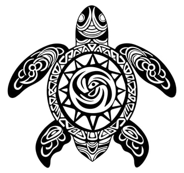 set of Polynesian elements, icon, glyph, vector, isolate, silhouette, totem, tattoo vector