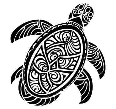 set of Polynesian elements, icon, glyph, vector, isolate, silhouette, totem, tattoo vector