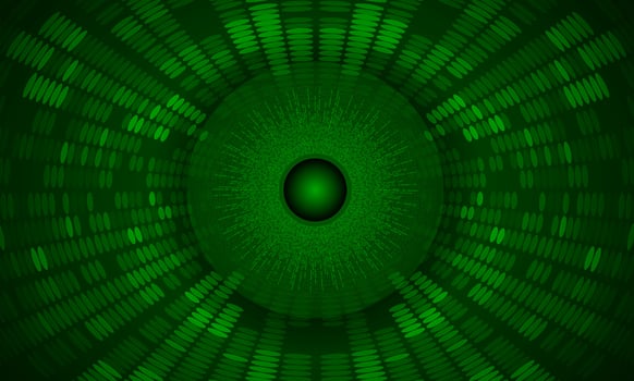 Modern Holographic Eye on Technology Background vector