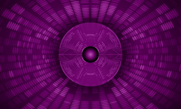 Modern Holographic Eye on Technology Background vector