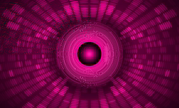 Modern Holographic Eye on Technology Background vector