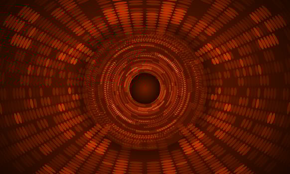 Modern Holographic Eye on Technology Background vector