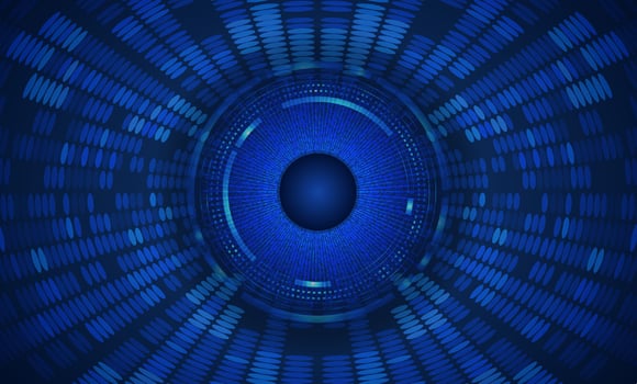 Modern Holographic Globe on Technology Background vector