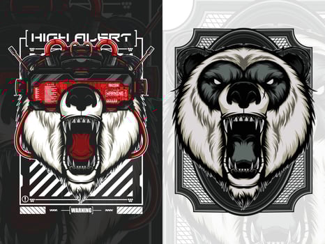 Panda head mascot vector illustration