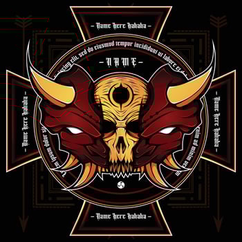 Oni demon mask logo vector