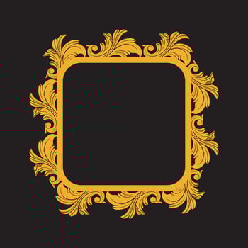 Vintage style square floral border vector