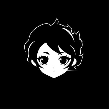 Anime, Black and White Vector illustration