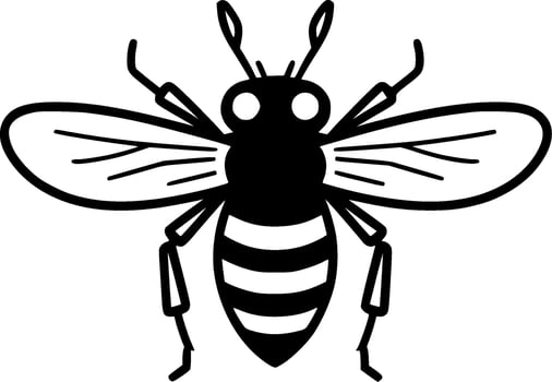 Bee - Black and White Isolated Icon - Vector illustration