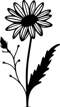 Birth Flower, Black and White Vector illustration