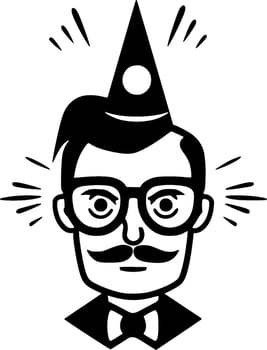 Birthday - Black and White Isolated Icon - Vector illustration
