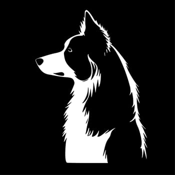 Border Collie, Minimalist and Simple Silhouette - Vector illustration