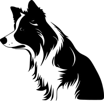 Border Collie - Minimalist and Flat Logo - Vector illustration