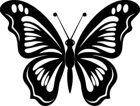 Butterflies - Black and White Isolated Icon - Vector illustration