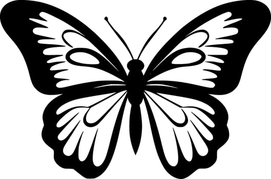 Butterfly, Black and White Vector illustration