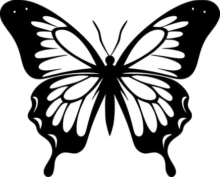 Butterfly - Black and White Isolated Icon - Vector illustration