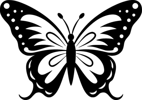 Butterfly, Black and White Vector illustration