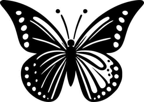 Butterfly - Black and White Isolated Icon - Vector illustration