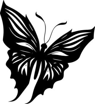 Butterfly - Black and White Isolated Icon - Vector illustration