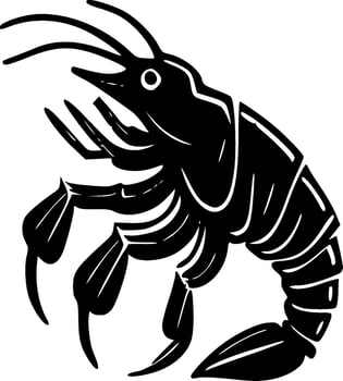 Crawfish - Minimalist and Flat Logo - Vector illustration