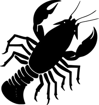 Crawfish - Black and White Isolated Icon - Vector illustration