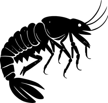 Crawfish - Black and White Isolated Icon - Vector illustration