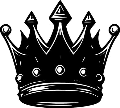 Crown, Black and White Vector illustration