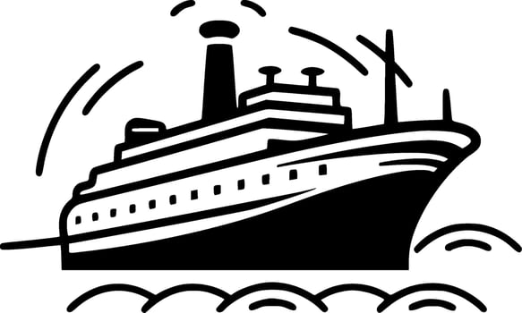 Cruise, Minimalist and Simple Silhouette - Vector illustration