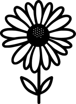 Daisy, Black and White Vector illustration