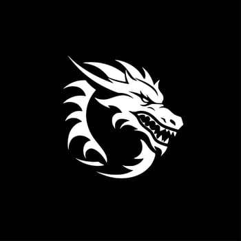 Dragon, Minimalist and Simple Silhouette - Vector illustration