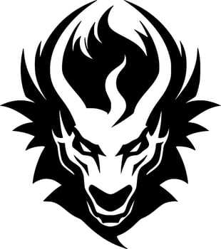 Dragon, Minimalist and Simple Silhouette - Vector illustration